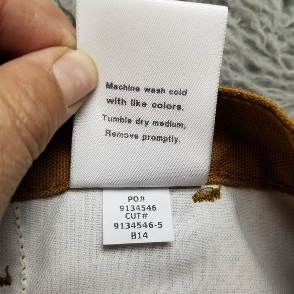 Carhartt Pants Mens 38x32 Brown High Rise Lightweight Canvas Dungaree Fit NWT - Picture 14 of 16